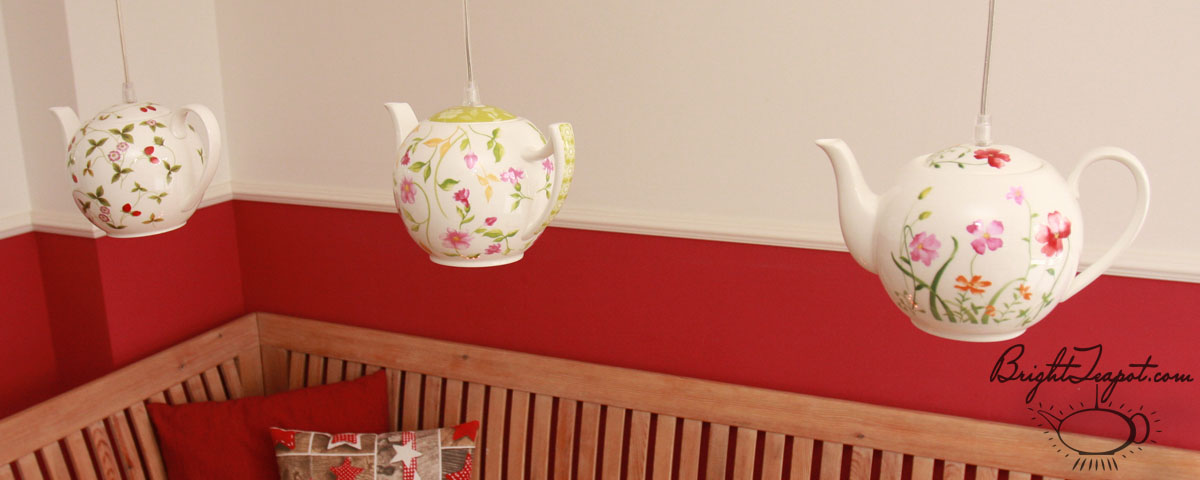 Three unique teapot lamps