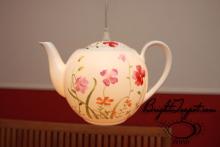 teekanne, teapot lamp, flower design